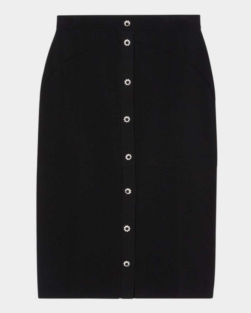 Plus Size Zelante Embellished Knit Midi Skirt
